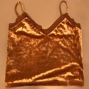 Forever 21 gold crushed velvet cami | Size M